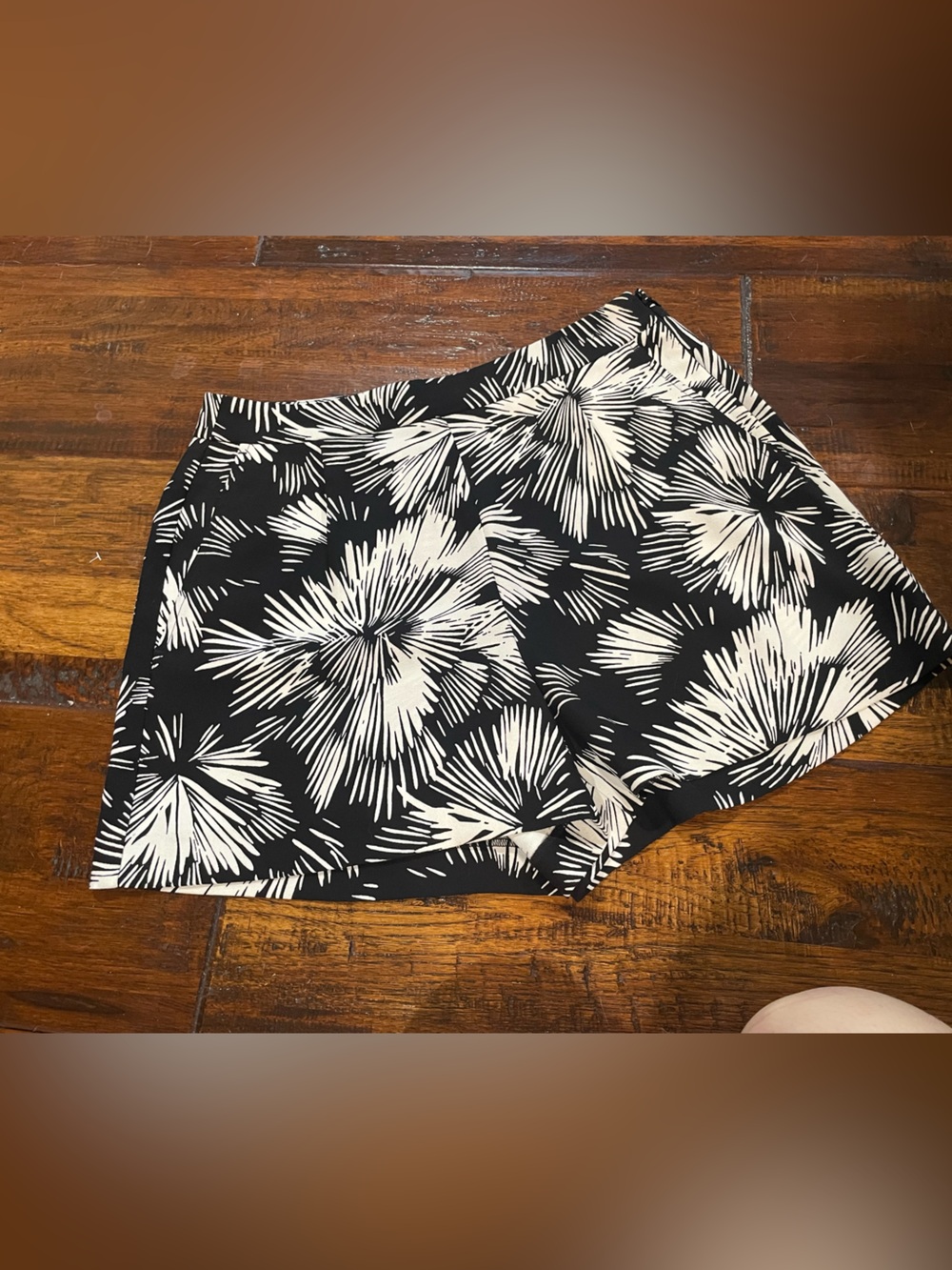 Ann Taylor Factory Black and White Floral Print Shorts